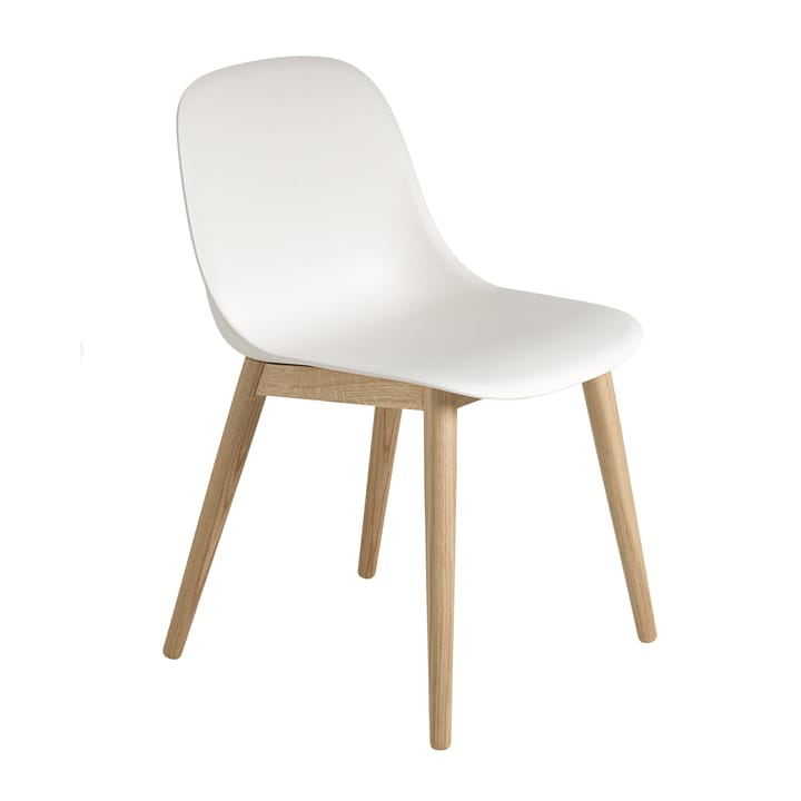 Chaise Fiber Side Chair avec pieds en bois - blanc-chêne - Muuto