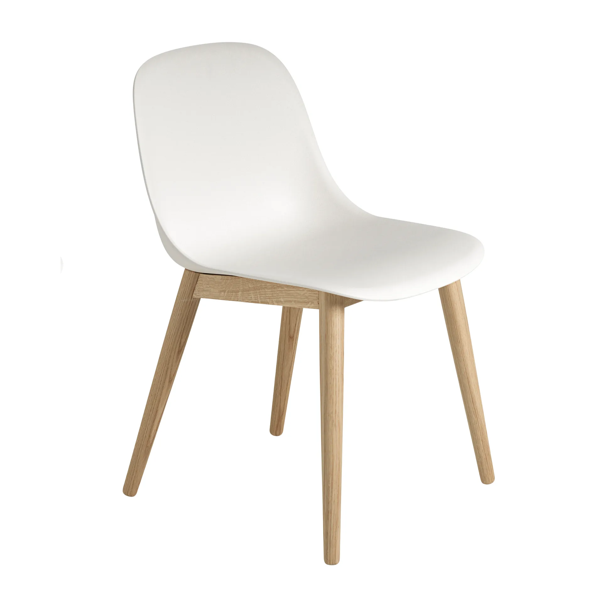 Chaise Fiber Side Chair avec pieds en bois, blanc-chêne Muuto