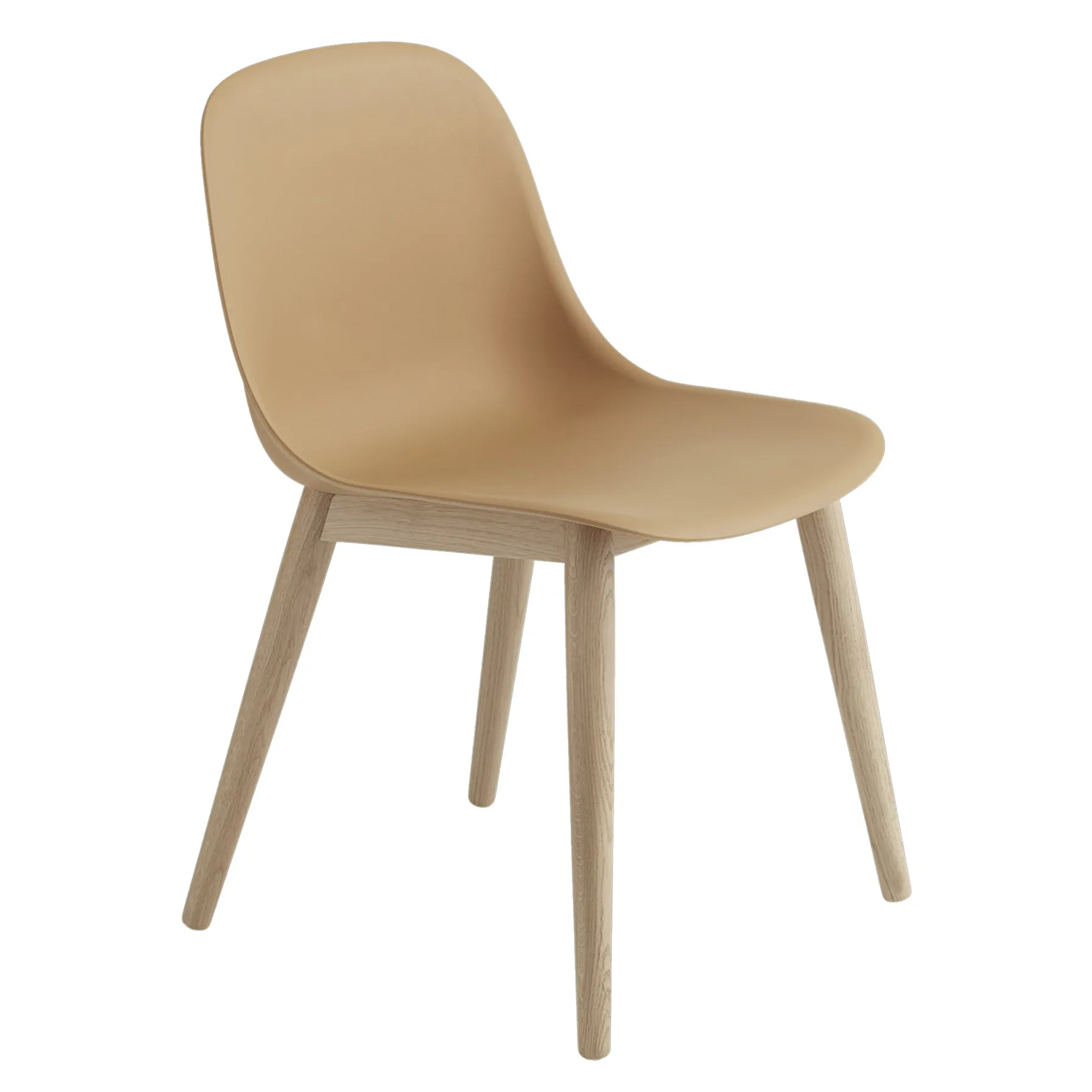Chaise Fiber Side Chair avec pieds en bois, Ochre-oak Muuto