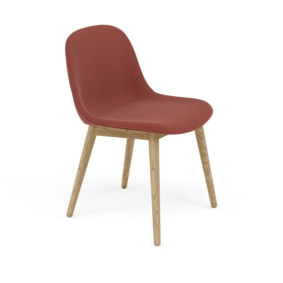 Chaise Fiber Side Chair avec pieds en bois, Re-wool 558-oak Muuto