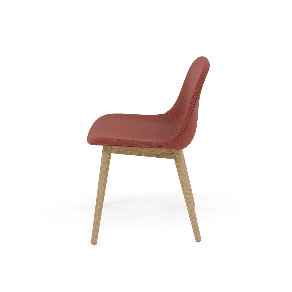 Chaise Fiber Side Chair avec pieds en bois, Re-wool 558-oak Muuto