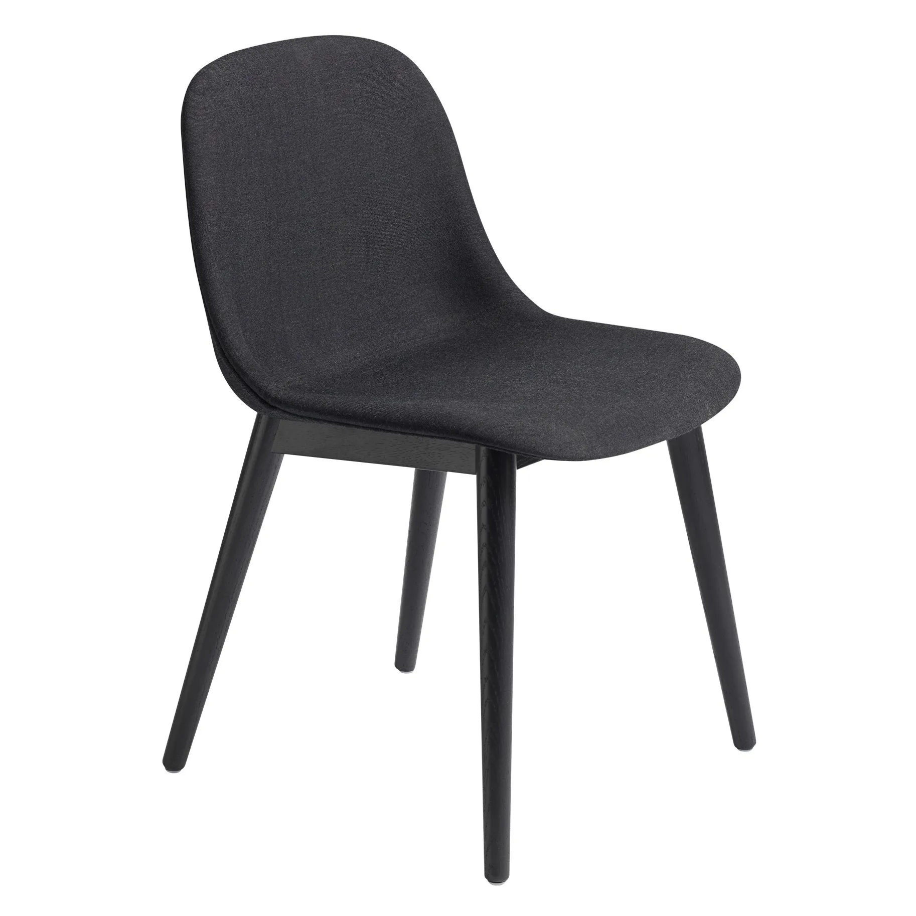 Chaise Fiber Side Chair avec pieds en bois, Remix 183-noir Muuto
