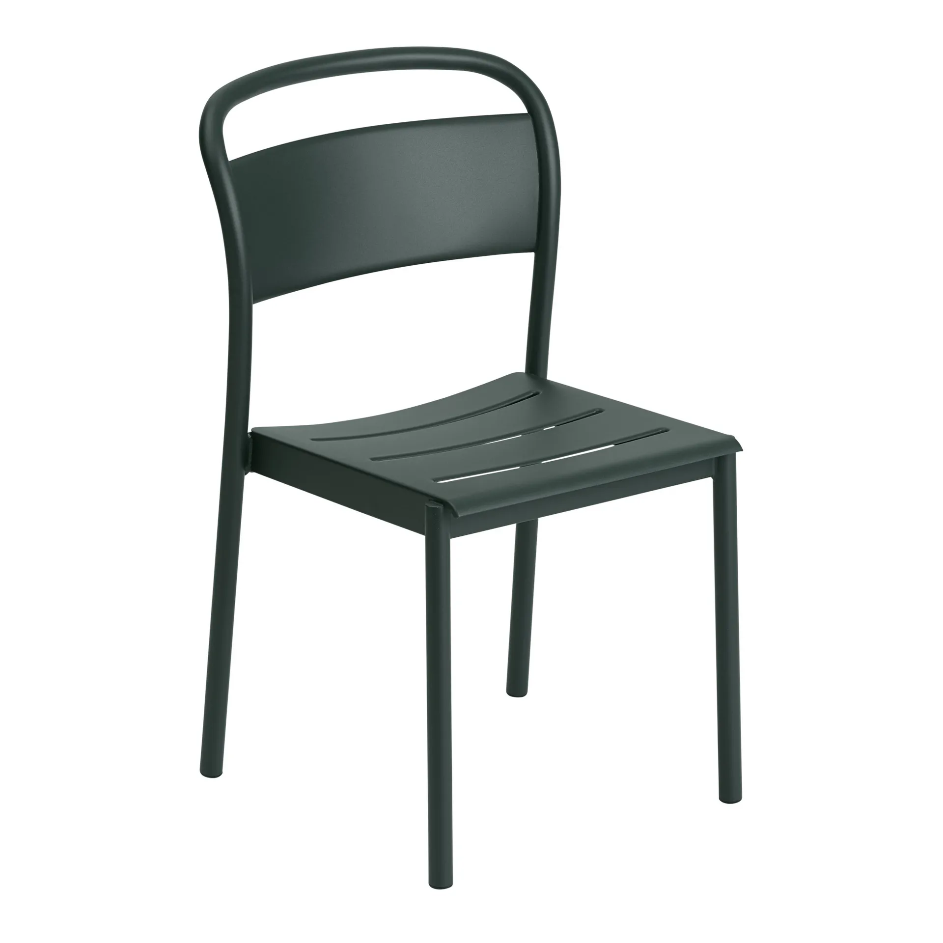 Chaise Linear steel side chair, Dark green Muuto