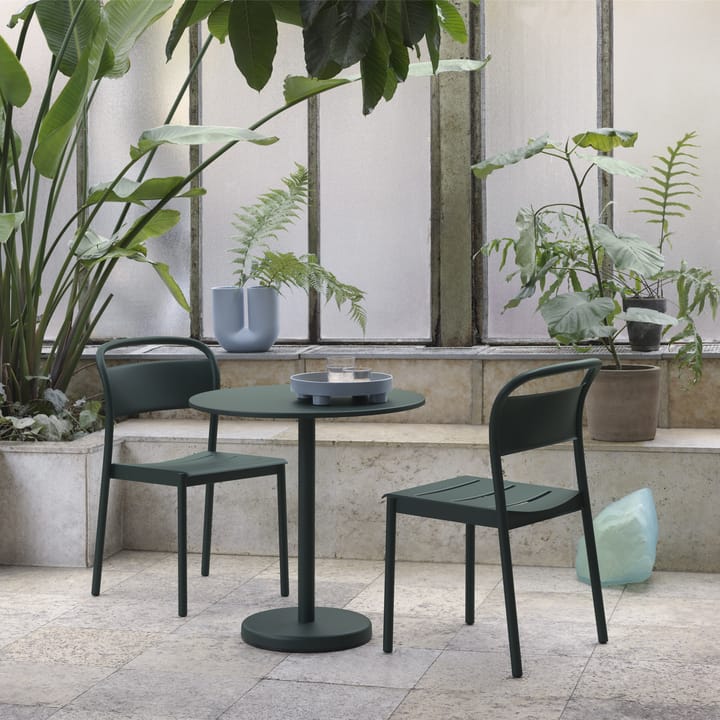 Chaise Linear steel side chair - Dark green - Muuto