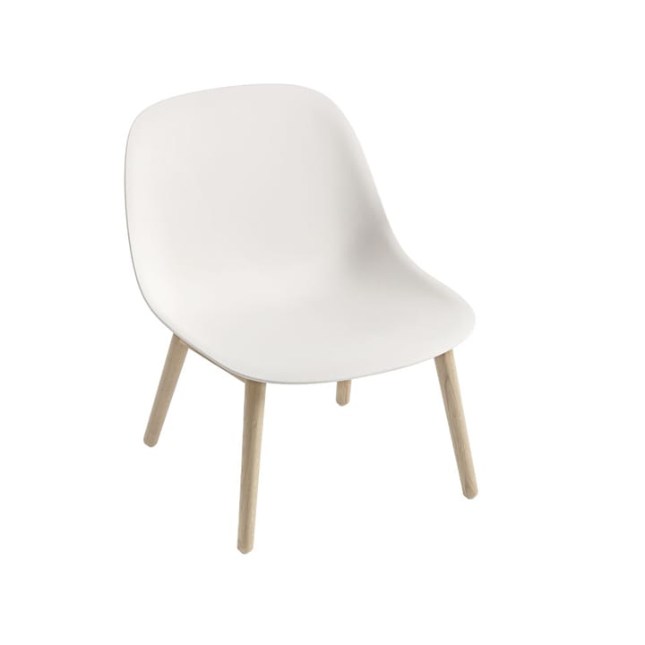 Chaise lounge Fiber wood base - natural white, pieds en chêne - Muuto
