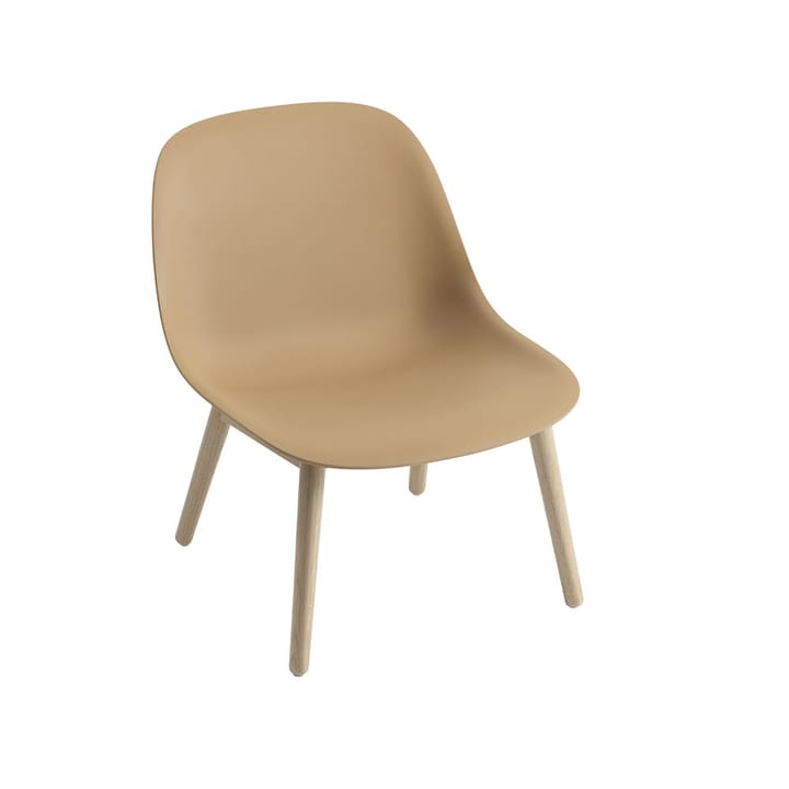 Chaise lounge Fiber wood base - ochre, pieds en chêne - Muuto