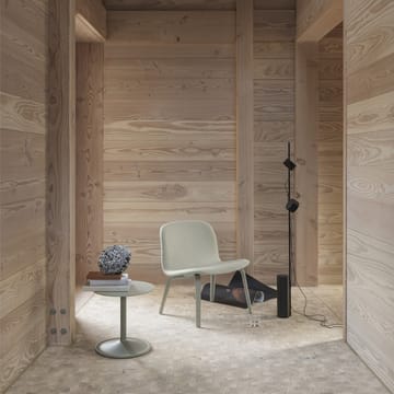 Chaise lounge recouverte de textile Visu - Refine leather beige-Brown oak - Muuto