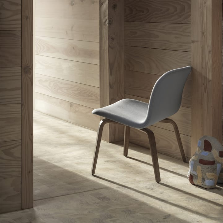 Chaise lounge recouverte de textile Visu - Refine leather cognac-Oak - Muuto