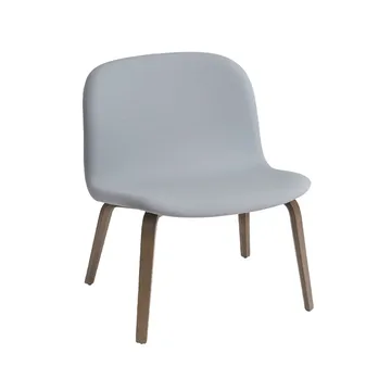 Chaise lounge recouverte de textile Visu - Steelcut 120-Brown stained oak - Muuto