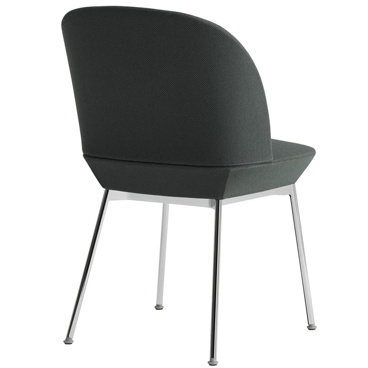 Chaise Oslo pieds chromés, twill weave 990 Muuto