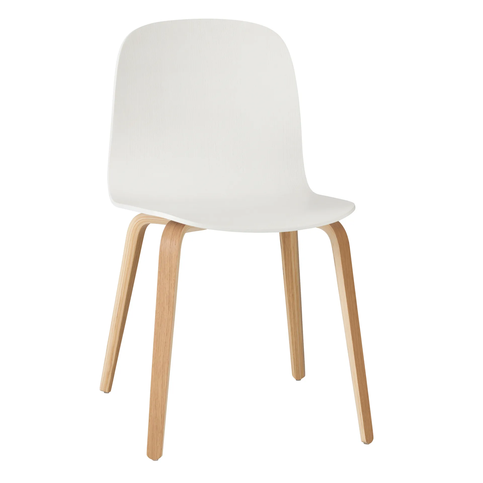 Chaise Visu Chair base en bois, blanc-chêne Muuto