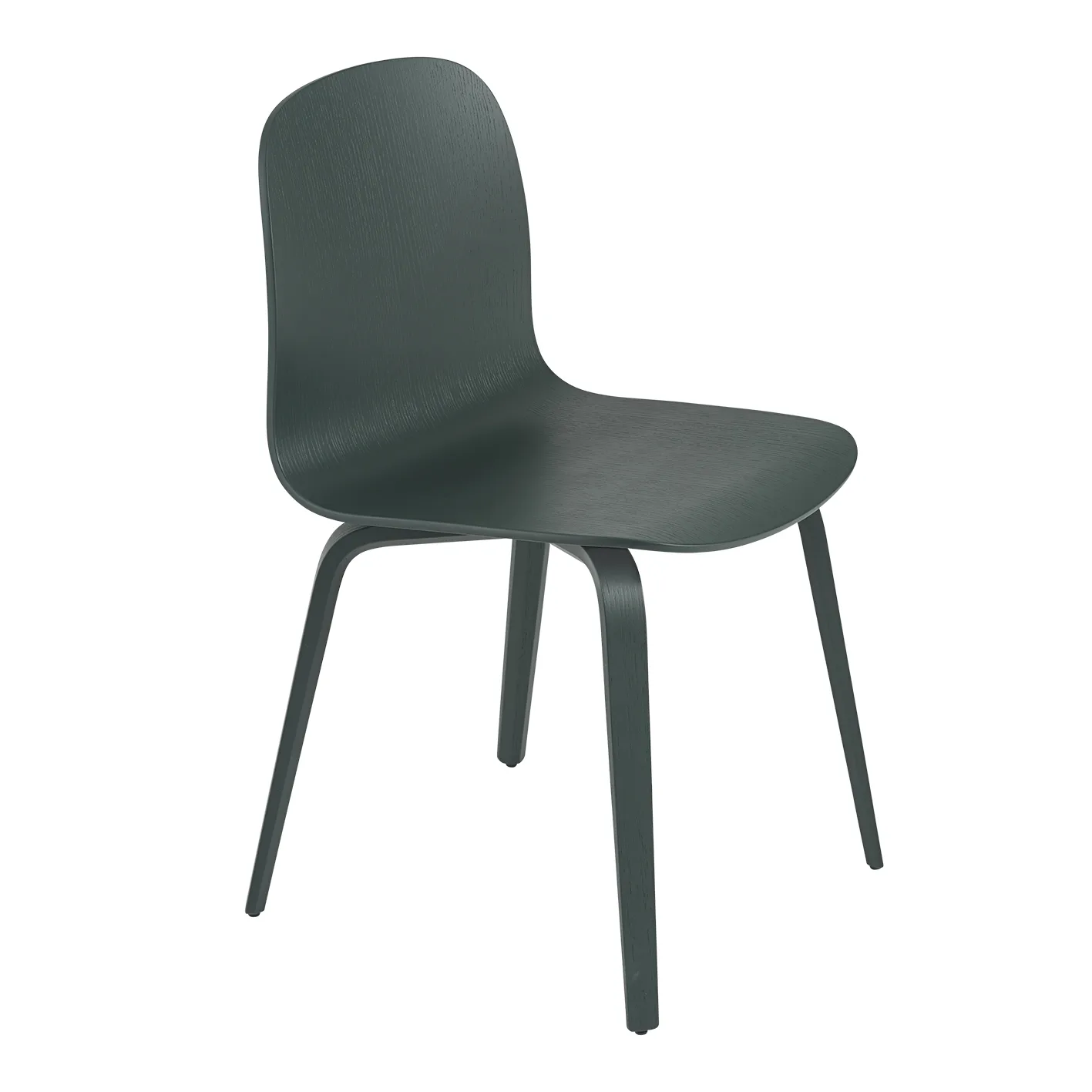 Chaise Visu Chair base en bois, Dark green Muuto