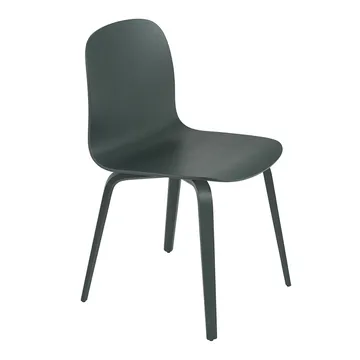 Chaise Visu Chair base en bois - Dark green - Muuto