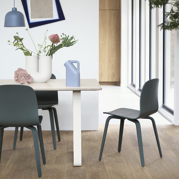 Chaise Visu Chair base en bois, Dark green Muuto