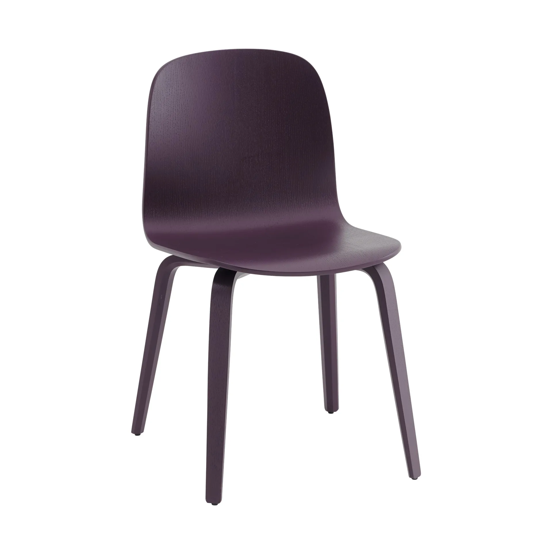 Chaise Visu Chair base en bois, Dark plum Muuto