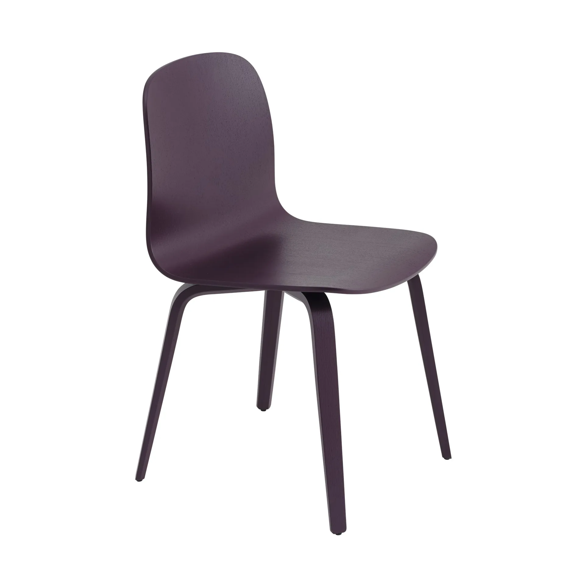 Chaise Visu Chair base en bois, Dark plum Muuto