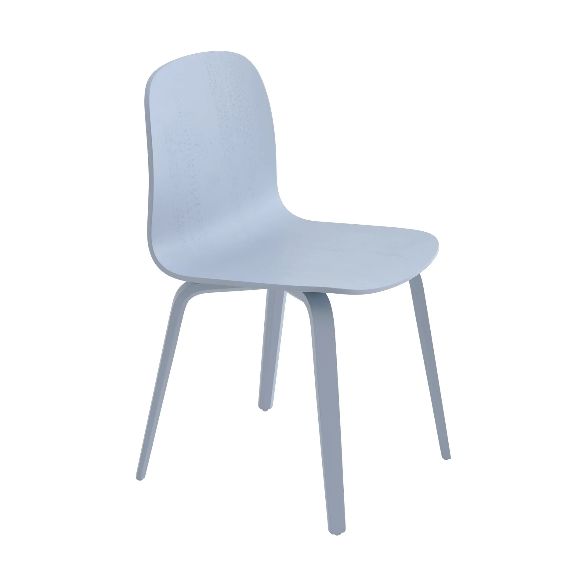 Chaise Visu Chair base en bois, Light blue Muuto
