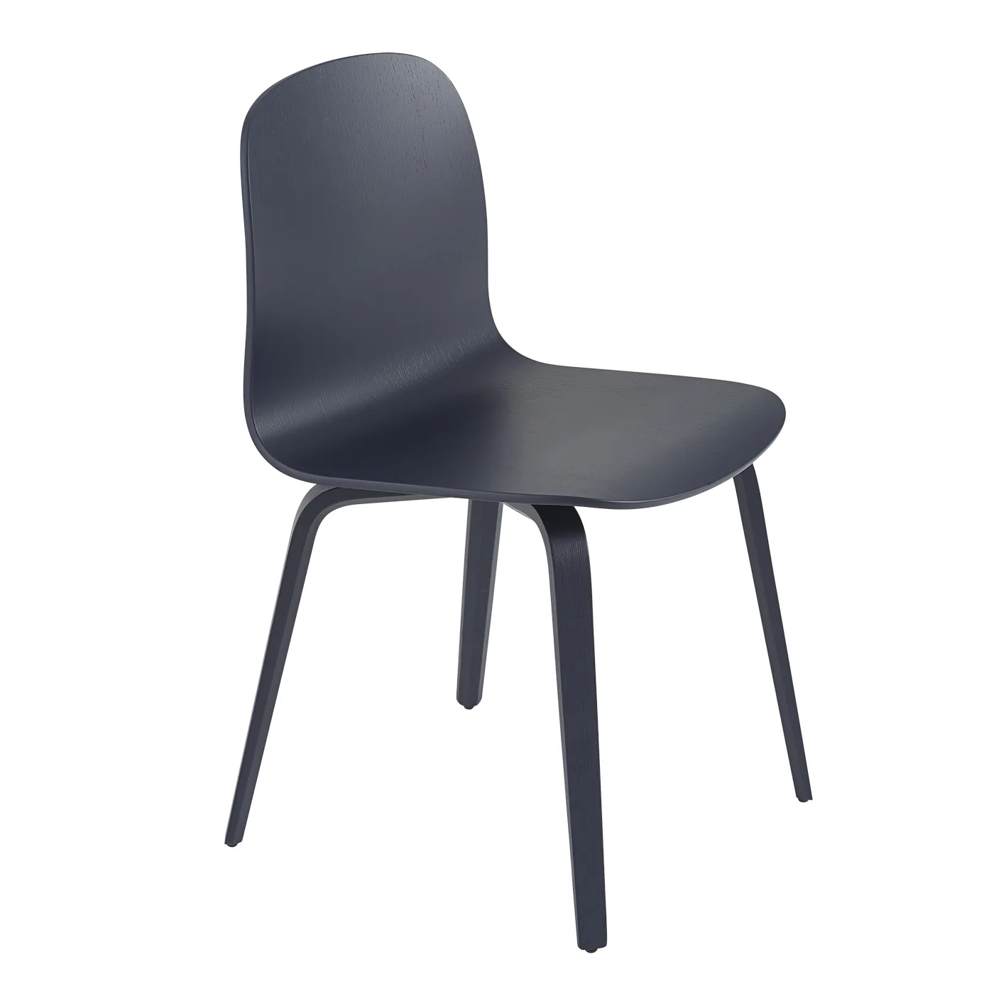 Chaise Visu Chair base en bois, Midnight blue Muuto