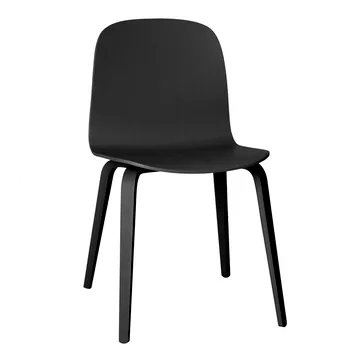 Chaise Visu Chair base en bois - noir - Muuto