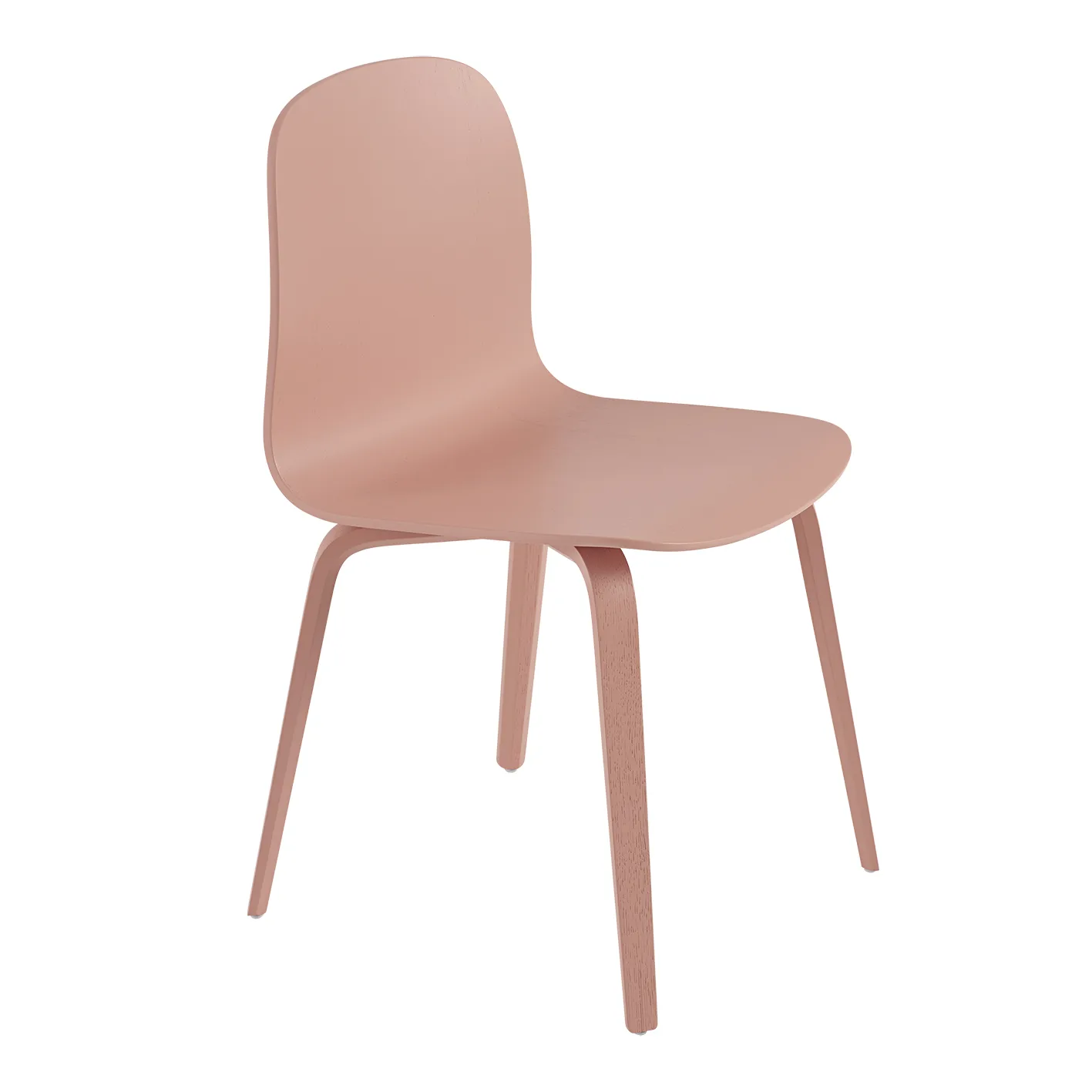 Chaise Visu Chair base en bois, Tan rose Muuto