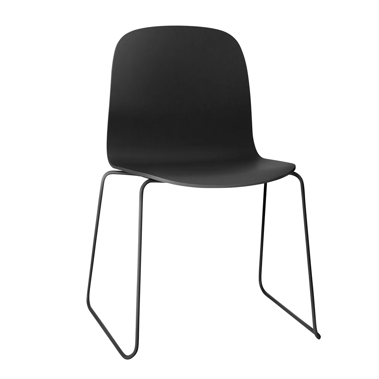 Chaise Visu pied luge, Black-Black Muuto