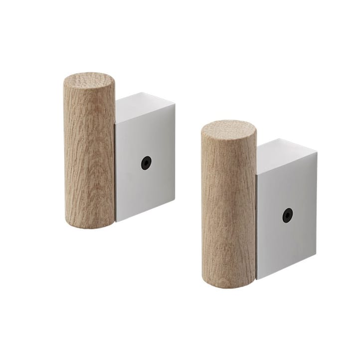 Crochet Attach Lot de 2 - Oak-aluminum - Muuto