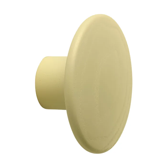 Dots Wood patère en bois - Jaune-beige, Ø6,5 cm - Muuto