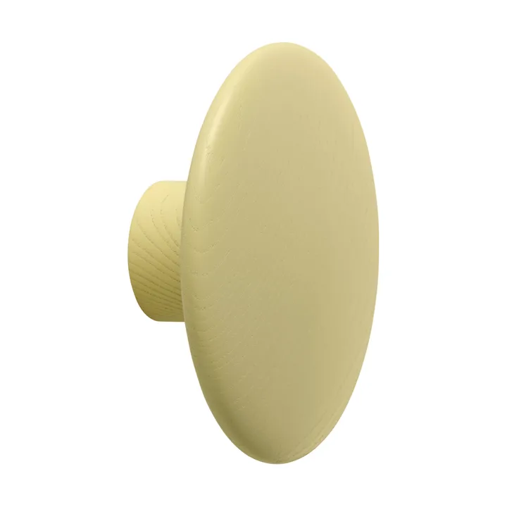 Dots Wood patère en bois - Jaune-beige, Ø9 cm - Muuto