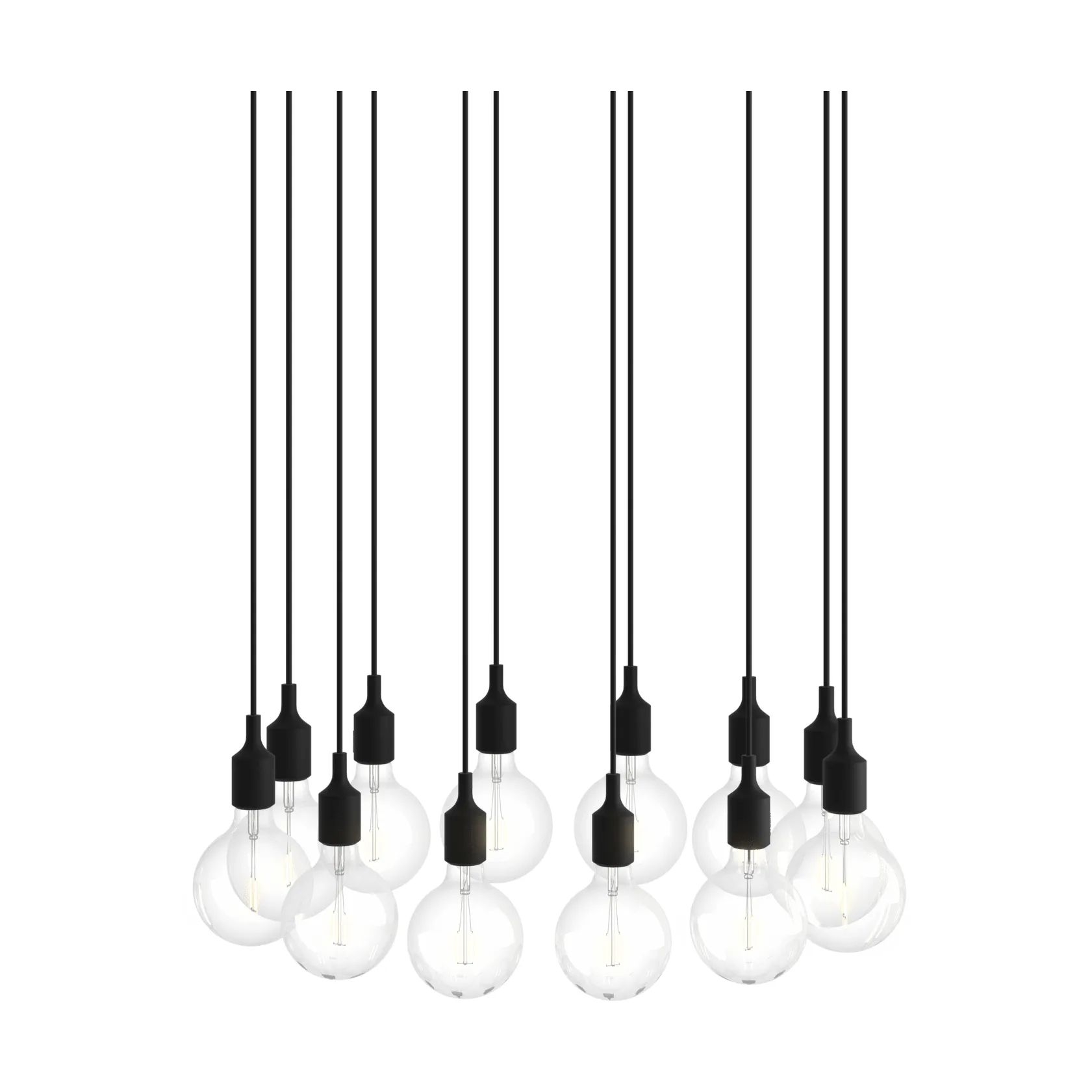 E27 Pendant Cluster 12 suspension, Black Muuto