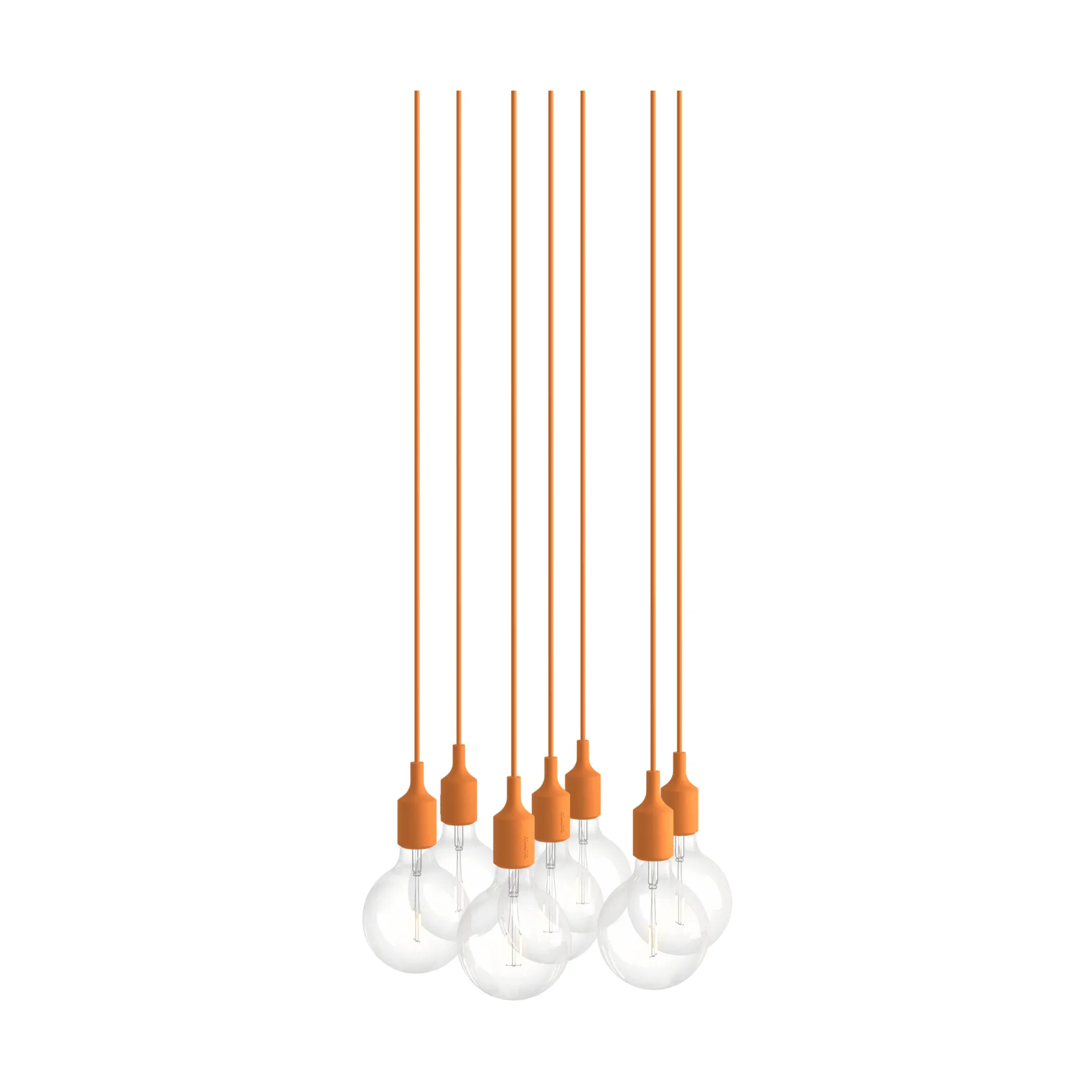 E27 Pendant Cluster 7 suspension, Orange clair Muuto