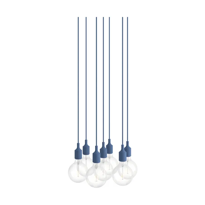 E27 Pendant Cluster 7 suspension - Pale blue - Muuto