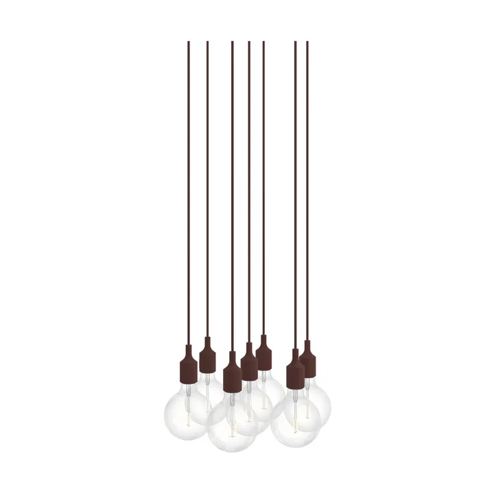 E27 Pendant Cluster 7 suspension - Rouge profond - Muuto