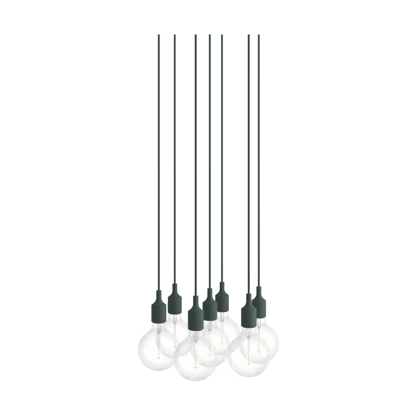 E27 Pendant Cluster 7 suspension, Vert foncé Muuto