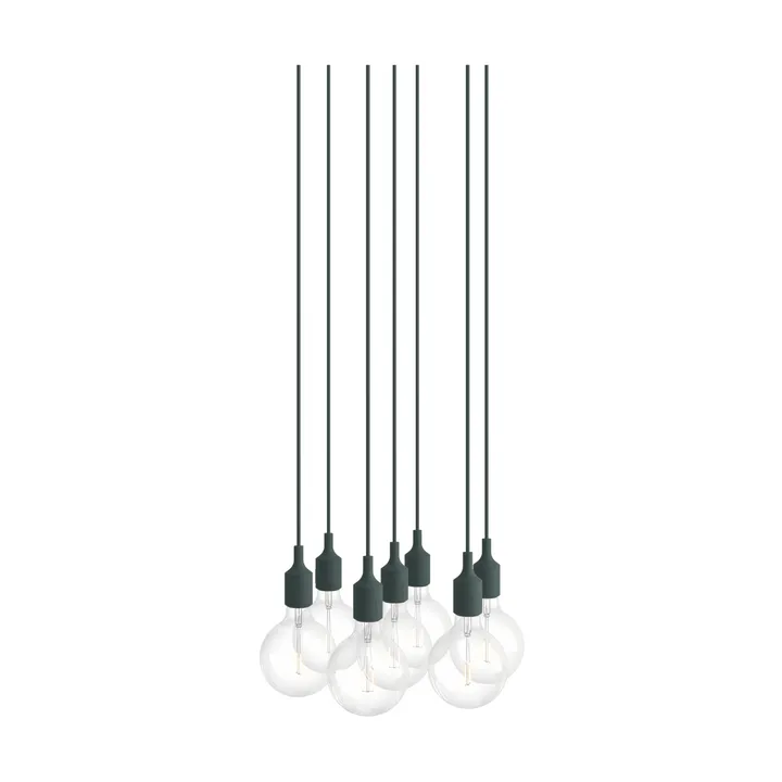 E27 Pendant Cluster 7 suspension - Vert foncé - Muuto