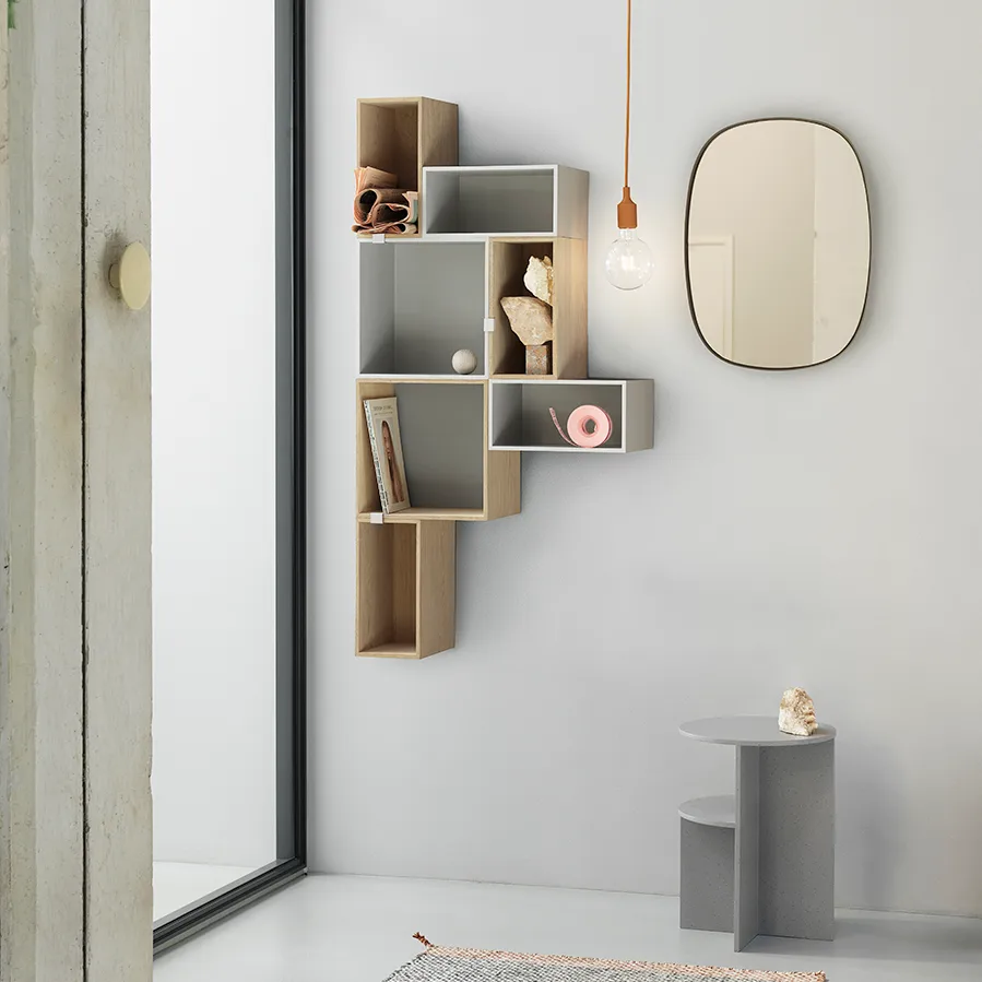 Étagère avec panneau Stacked 2.0, petit, chêne Muuto