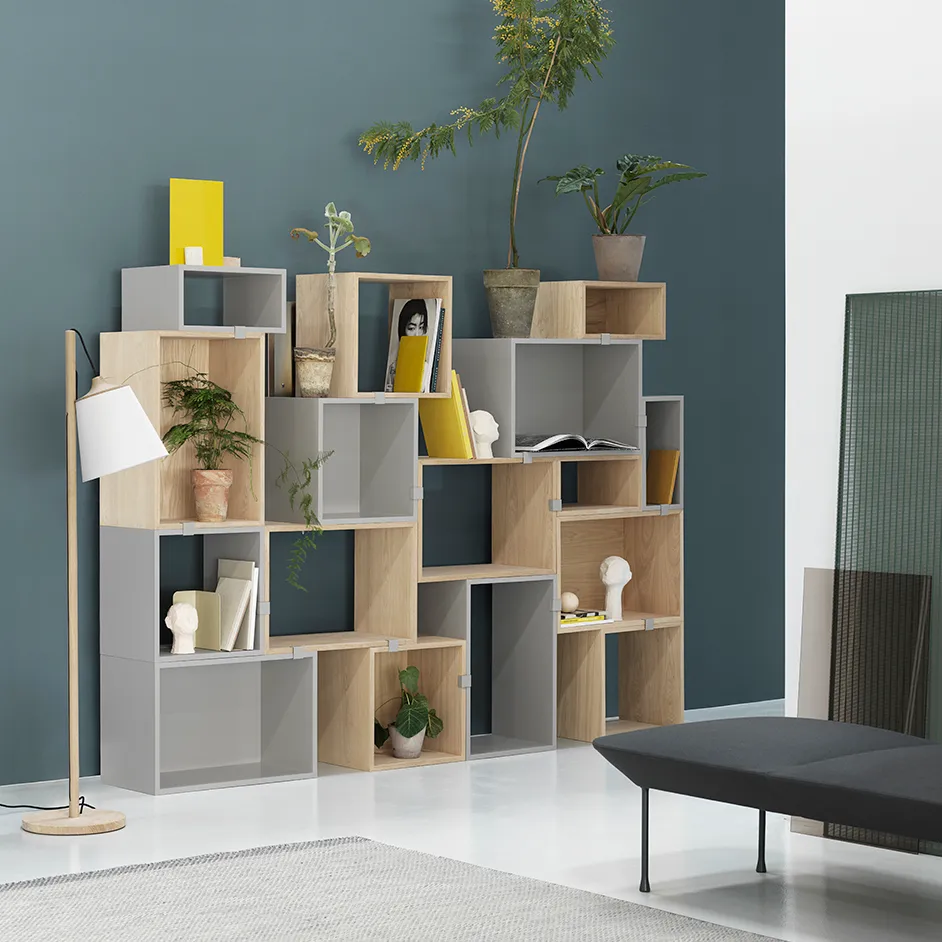 Étagère ouverte Stacked 2.0, moyen, gris clair Muuto