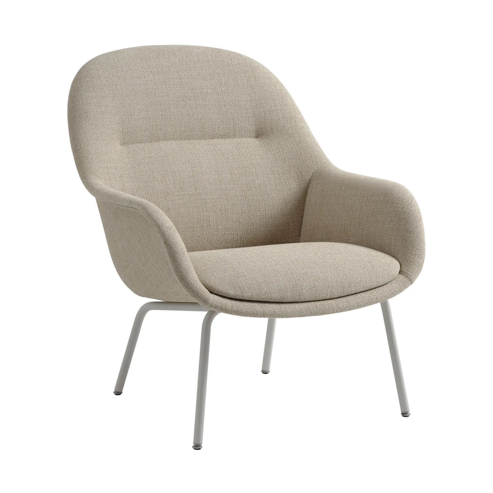 Fauteuil Fiber Lounge avec pieds en acier, Ecriture 240-grey Muuto