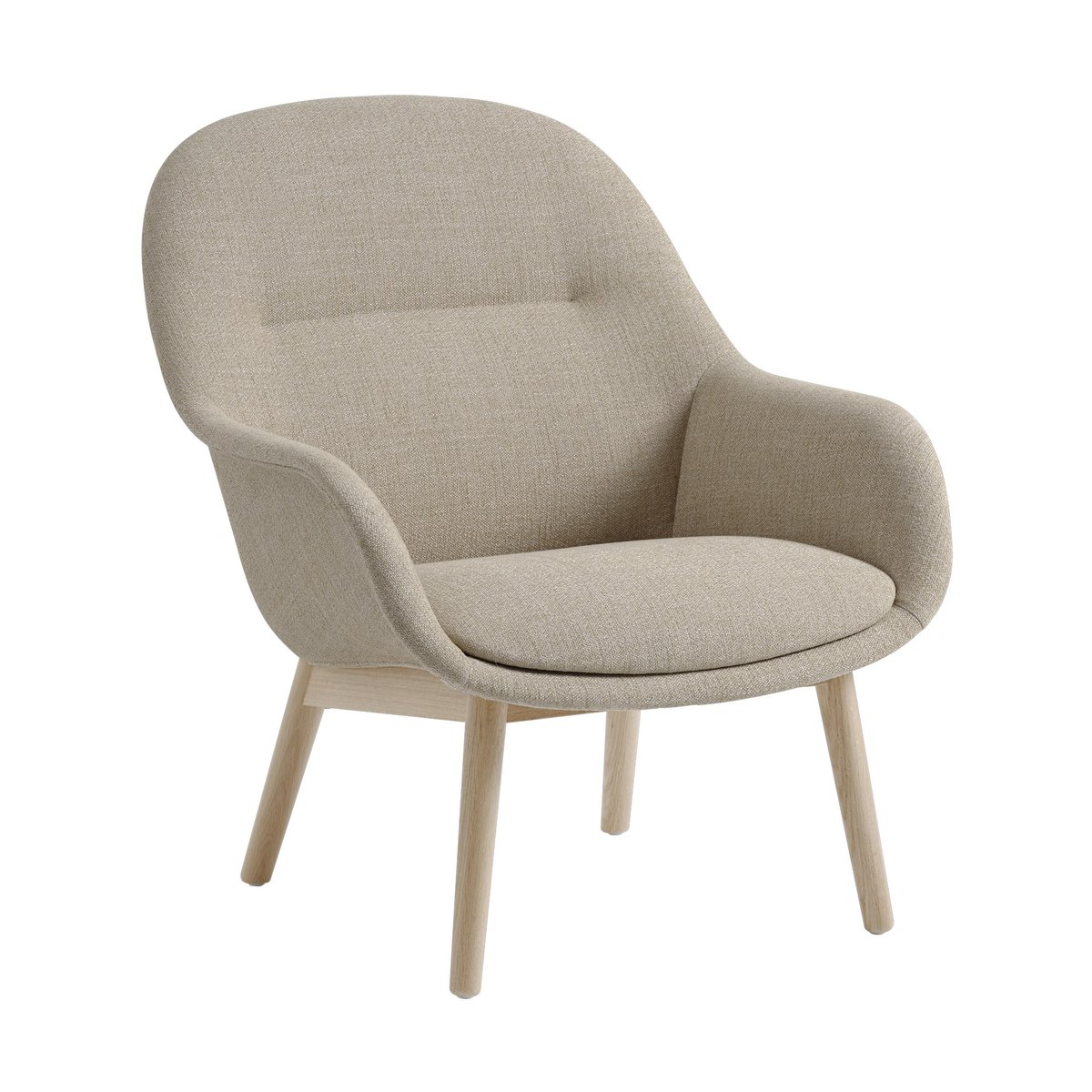 Muuto Fauteuil Fiber Lounge avec pieds en chêne Ecriture 240-grey