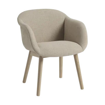 Fauteuil Fiber Soft avec pieds en bois - Ecriture 240/Oak - Muuto