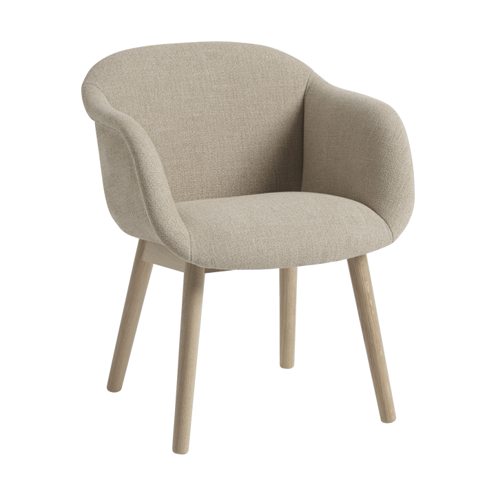 Fauteuil Fiber Soft avec pieds en bois - Ecriture 240/Oak - Muuto