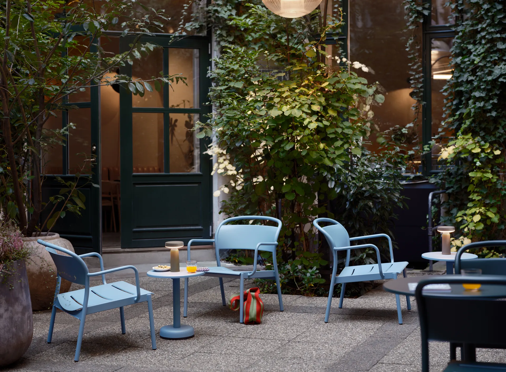 Fauteuil lounge Linear Steel, Bleu pâle Muuto