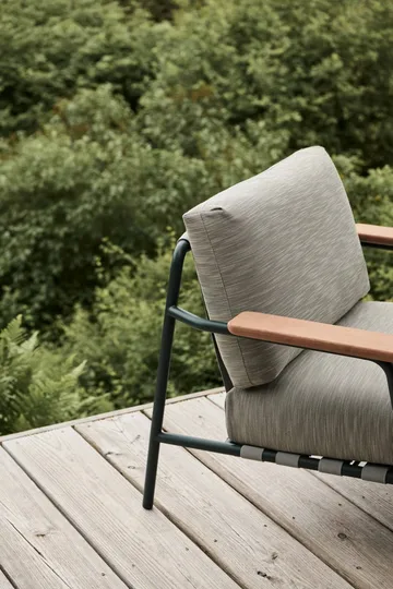Fauteuil lounge Settle Lounge Chair - Ribbed Weave 2 Dark green - Muuto