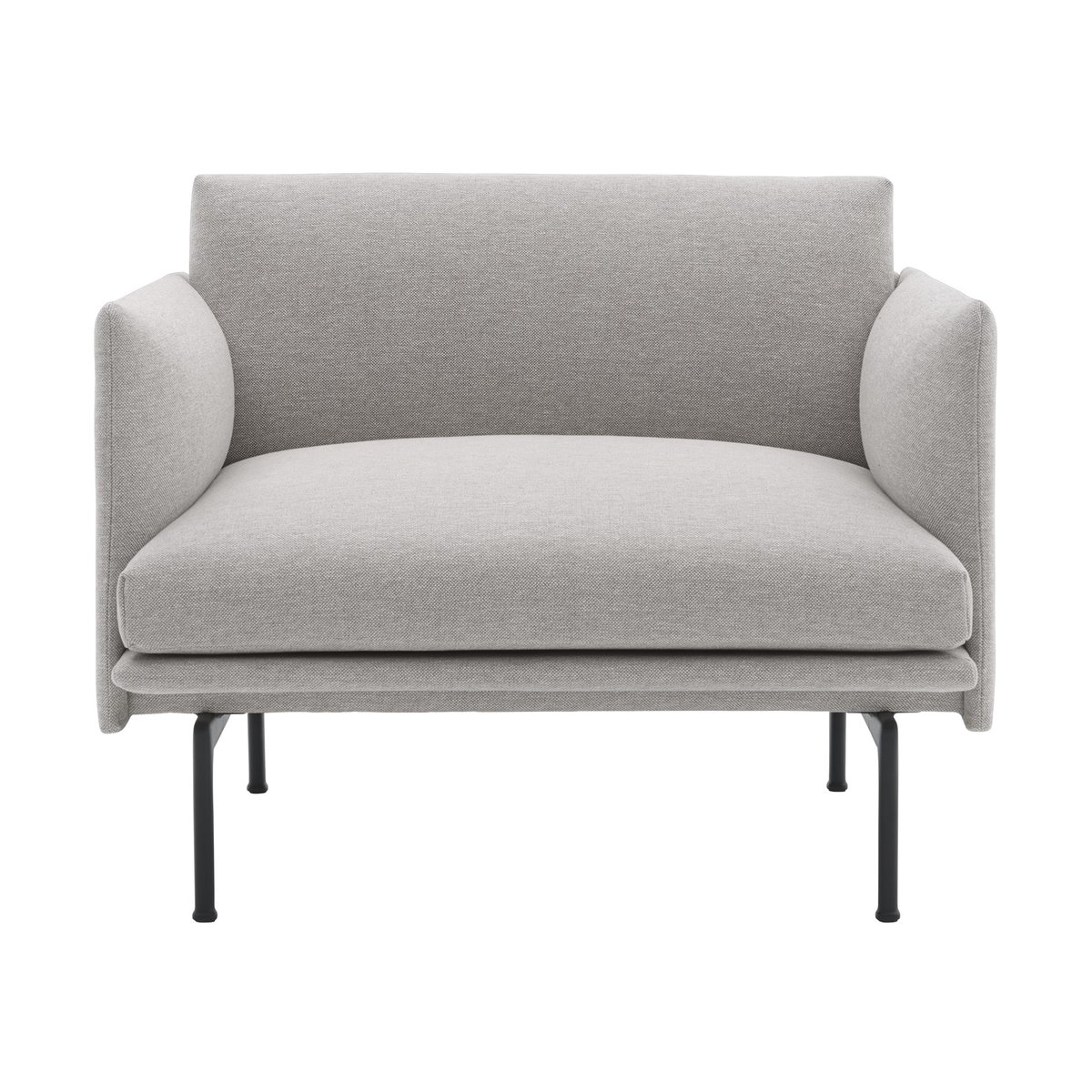 Muuto Fauteuil tissu Outline chair Clay 12-Black | Design Scandinave | Chaises, tabourets & poufs | Gris