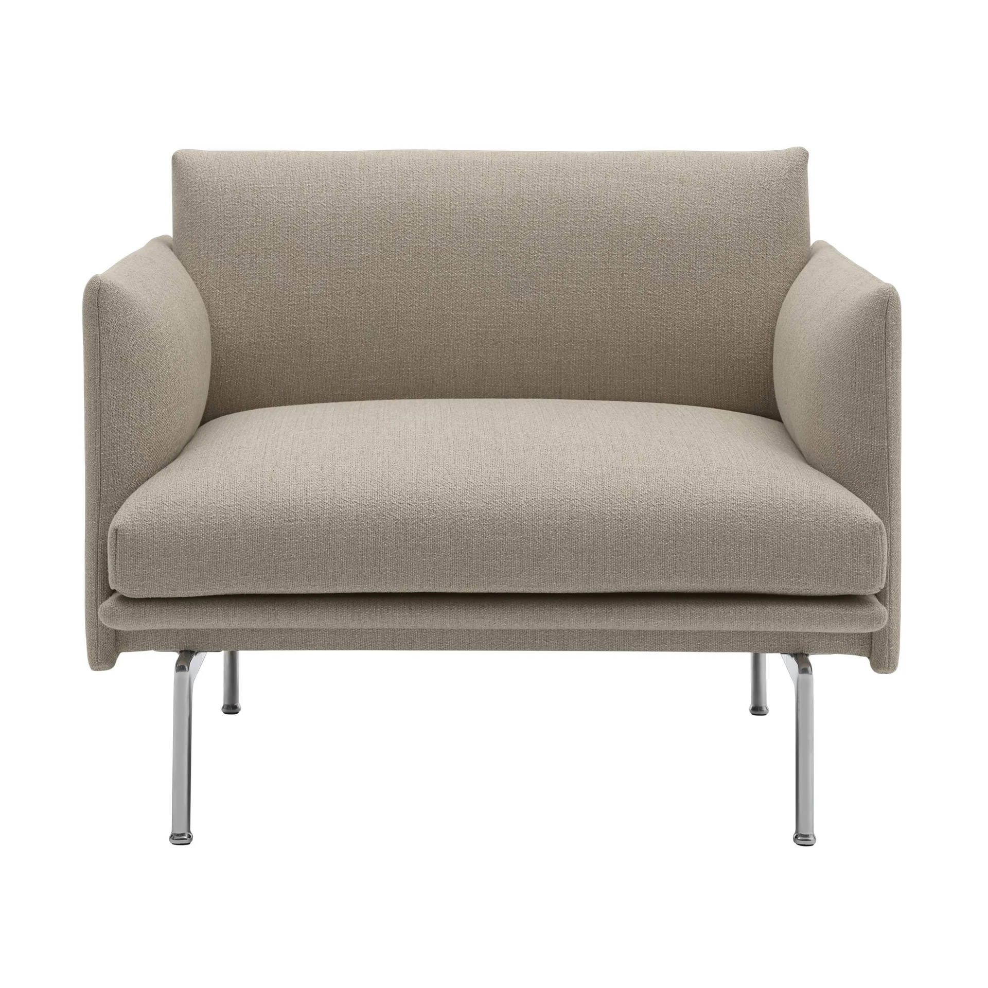 Fauteuil tissu Outline chair, Ecriture 240-Polished Aluminum Muuto
