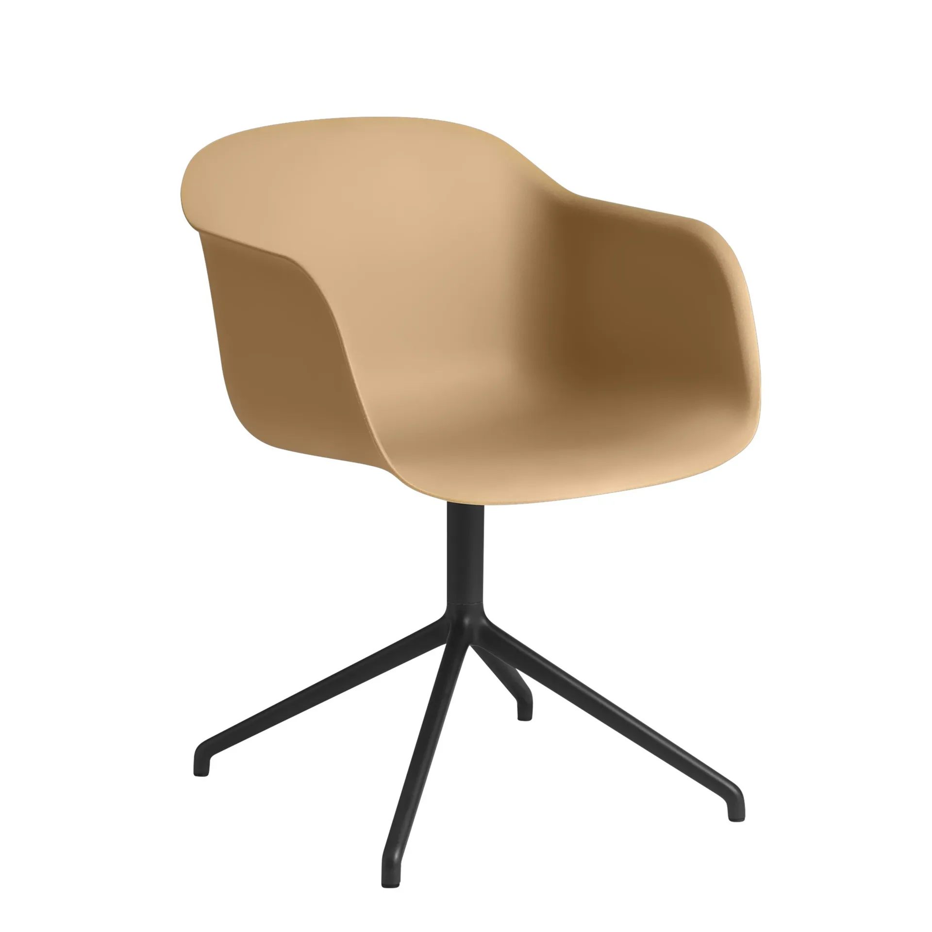 Fiber armchair avec base pivotante, ocre-noir Muuto