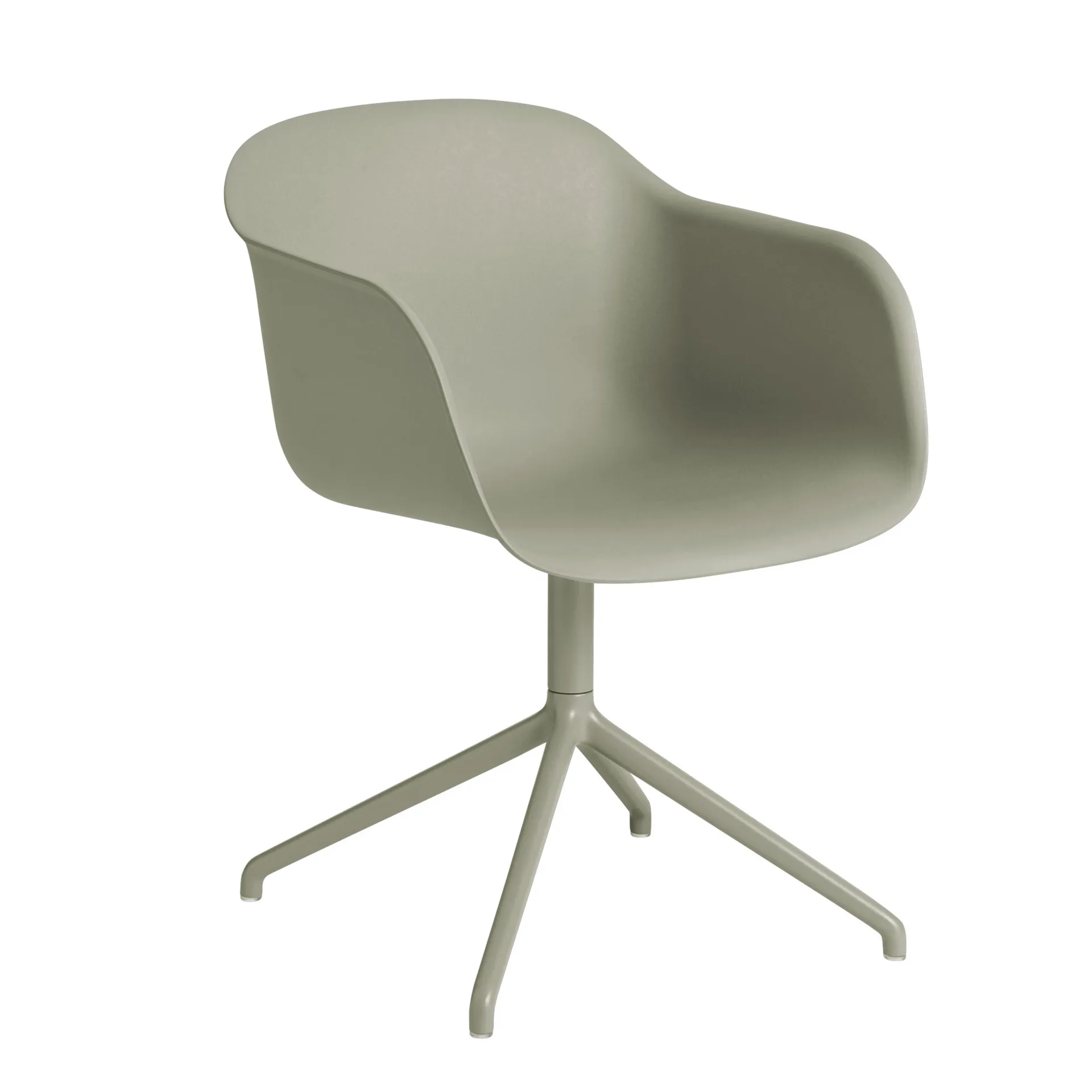 Fiber armchair avec base pivotante, vert poudreux Muuto