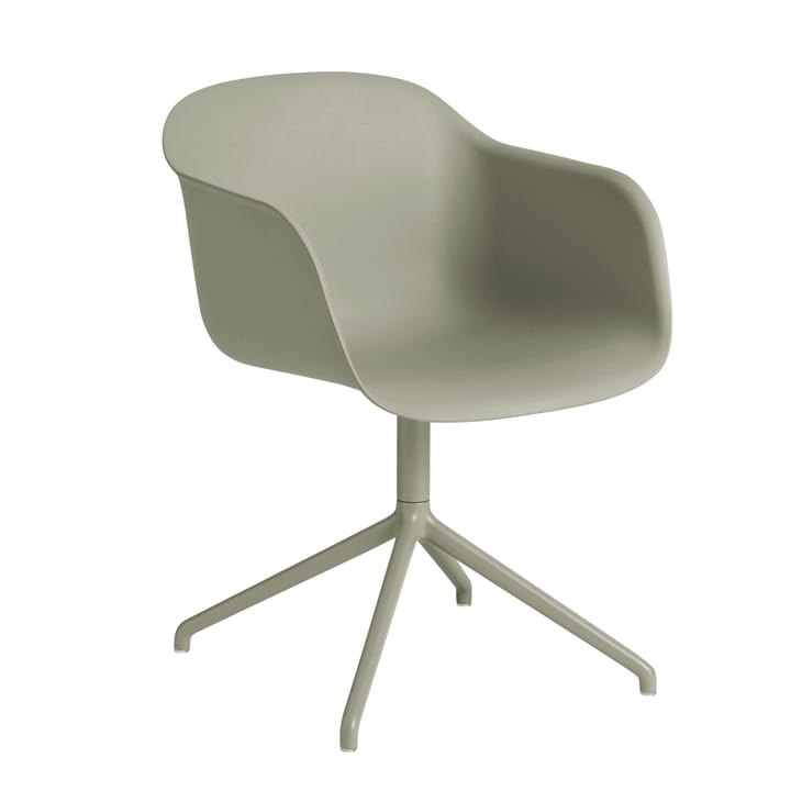 Fiber armchair avec base pivotante - vert poudreux - Muuto