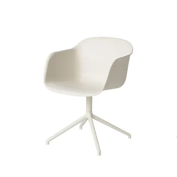 Fiber armchair chaise de bureau avec base pivotante - white, structure blanche - Muuto