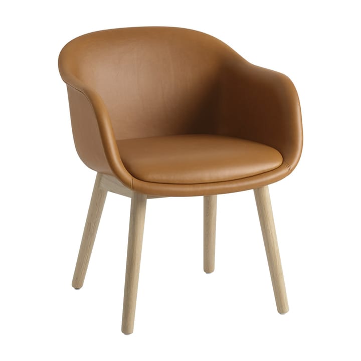 Fiber Conference Armchair avec pieds en bois - Refine leather cognac-oak - Muuto