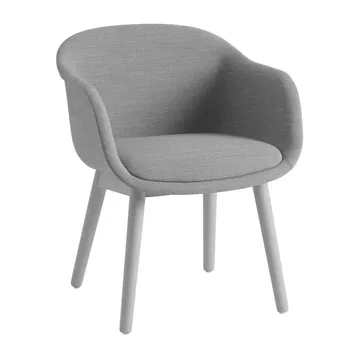 Fiber Conference Armchair avec pieds en bois - Remix 133-grey - Muuto
